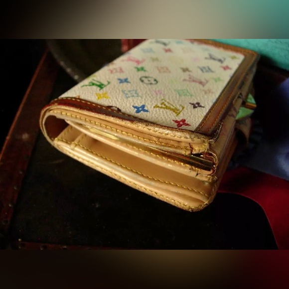 Auth Rare LOUIS VUITTON White Murakami Tresor Clutch Wallet Handbag Accessory LV - Picture 2 of 12